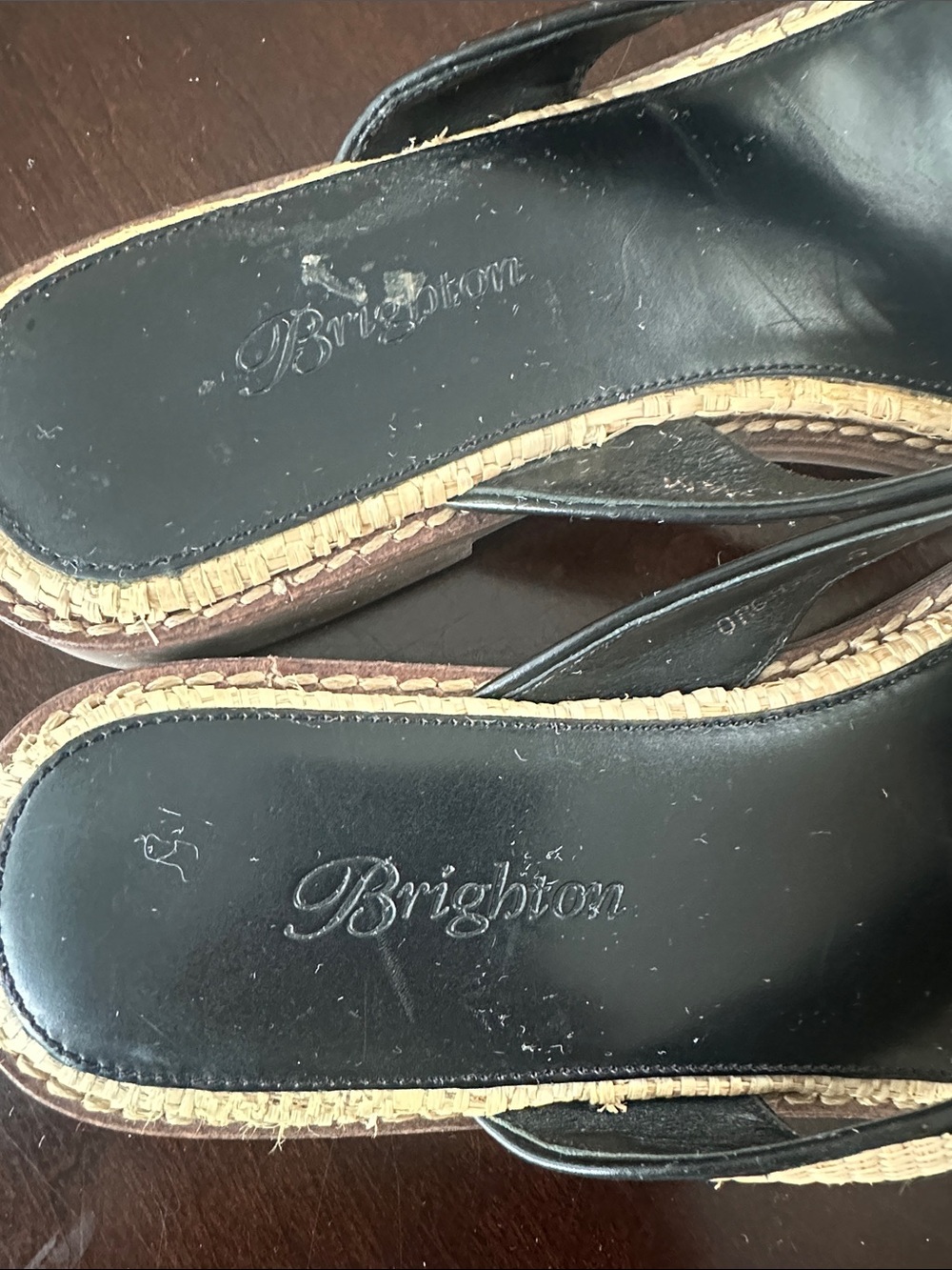 Brighton Womens Orchid Leather Rafia Thong Flip Flop Sandals Size 7.5 - Picture 7 of 11
